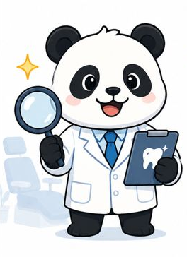 歯科医院のSEO・LLMO集患をサポートするDENTAL GROWのパンダキャラクター